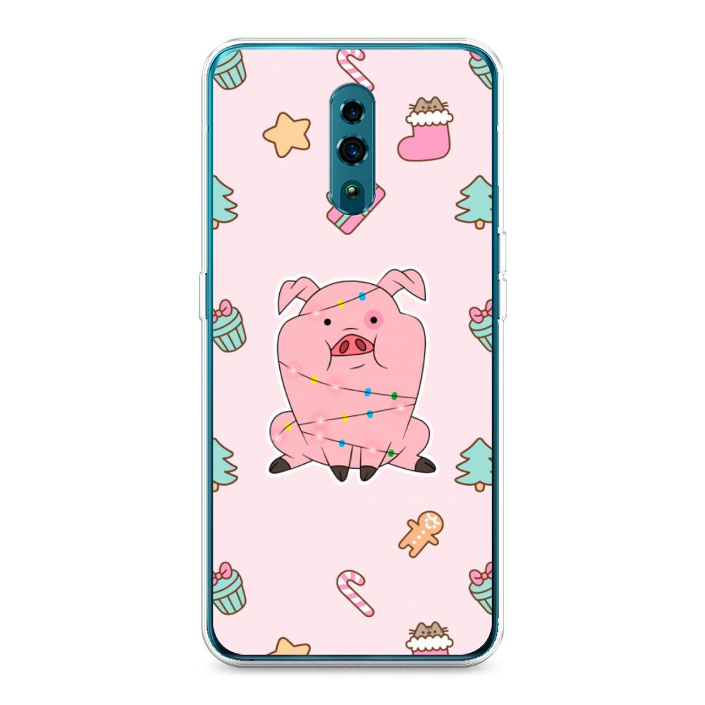 

Чехол для Oppo Reno "Розовая свинка", Розовый;зеленый, 250750-5