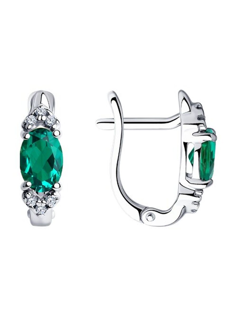 

Серьги из серебра TEO MAORI 882020010, изумруд искусственный, 882020010