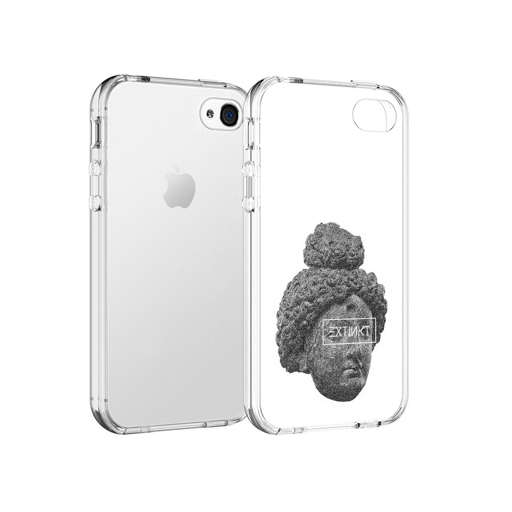 

Чехол MyPads Tocco для Apple iPhone 4 каменное лицо девушки, Прозрачный, Tocco