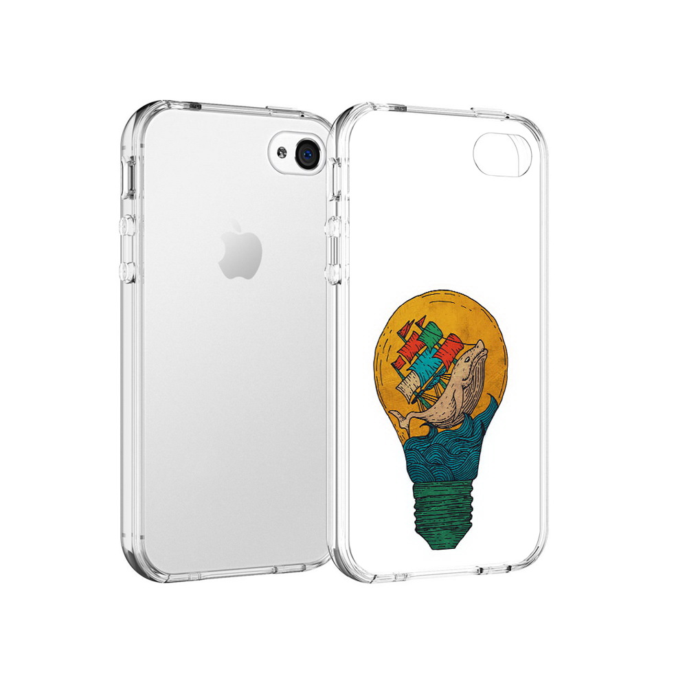 Чехол MyPads Tocco для Apple iPhone 4 кит в лампочке с парусами