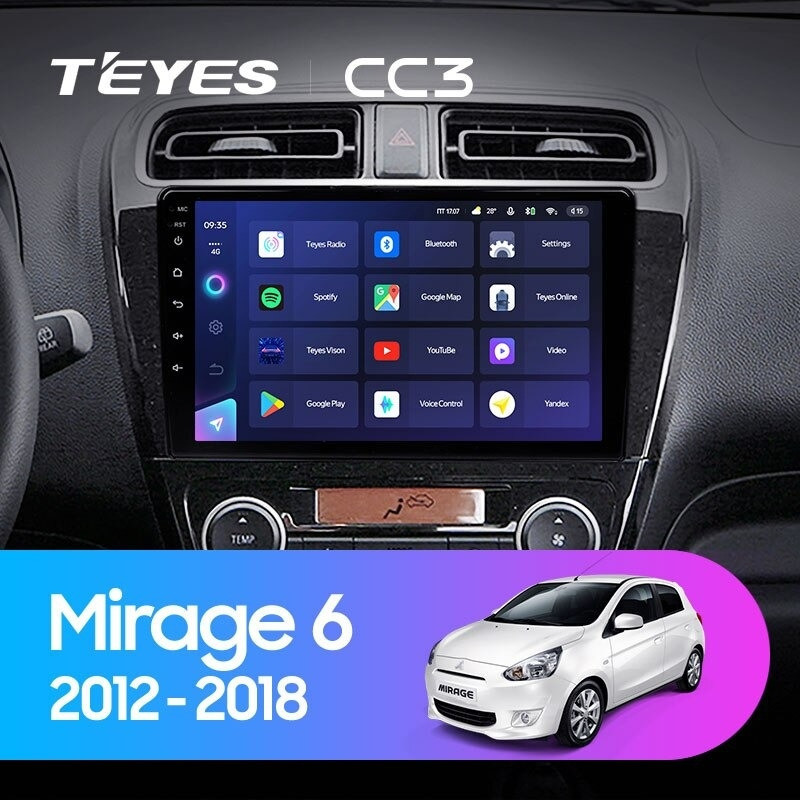 Штатная магнитола Teyes CC3L 4/64 Mitsubishi Mirage 6 (2012-2018)