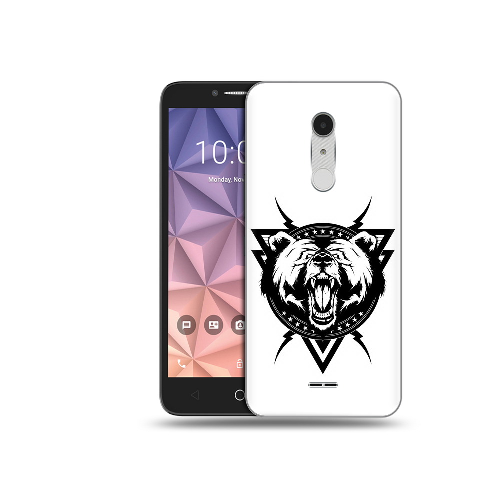 

Чехол MyPads Tocco для Alcatel A3 XL медведь в треугольнике, Прозрачный, Tocco