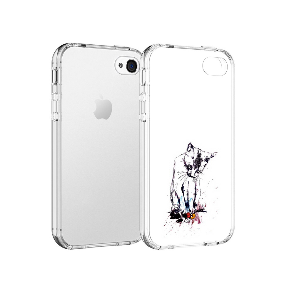 

Чехол MyPads Tocco для Apple iPhone 4 кот и микки, Прозрачный, Tocco
