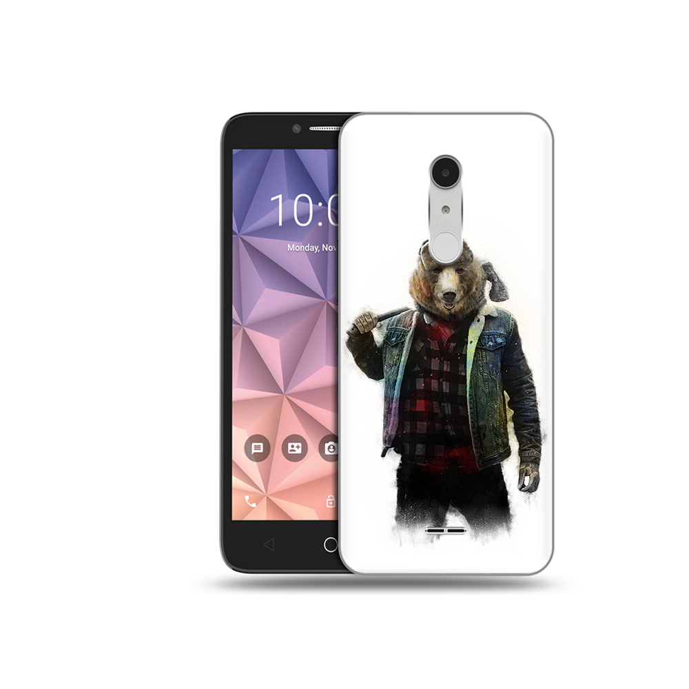 

Чехол MyPads Tocco для Alcatel A3 XL медведь с топором, Прозрачный, Tocco