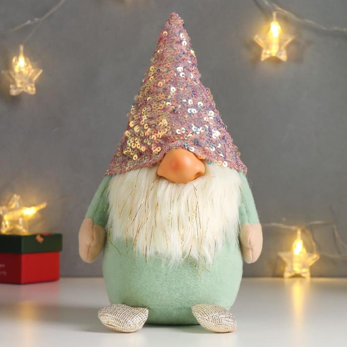 

Новогодняя фигурка Дед Мороз в розовом колпаке с пайетками 6260135 17x14x33 см, Зеленый;розовый, Дед Мороз в розовом колпаке с пайетками