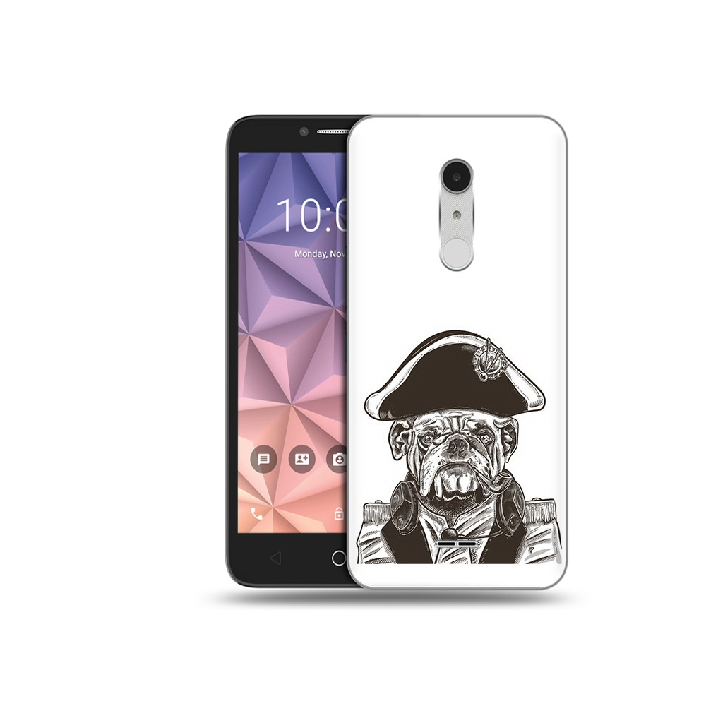 

Чехол MyPads Tocco для Alcatel A3 XL мопс генерал, Прозрачный, Tocco