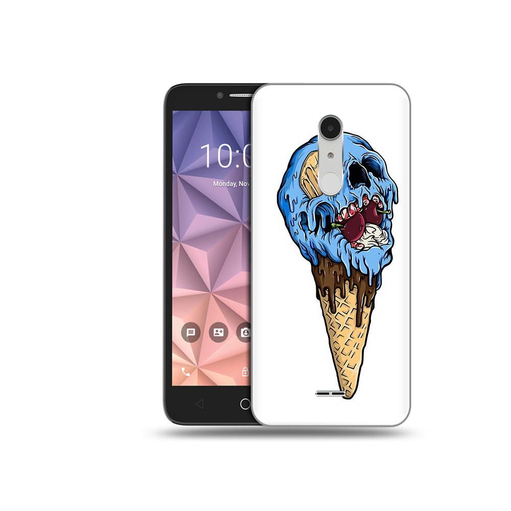 

Чехол MyPads Tocco для Alcatel A3 XL мороженное череп, Прозрачный, Tocco