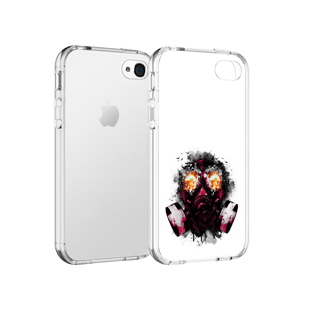 

Чехол MyPads Tocco для Apple iPhone 4 красный противогаз, Прозрачный, Tocco