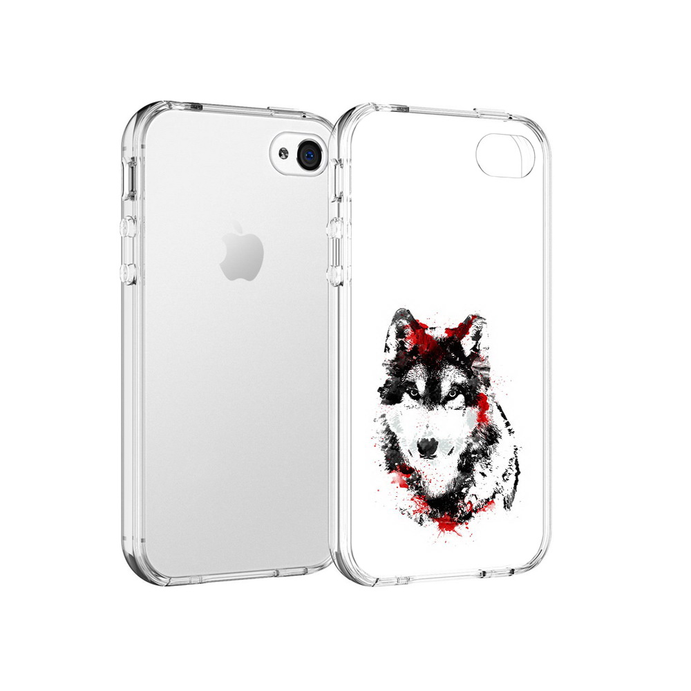 

Чехол MyPads Tocco для Apple iPhone 4 кровавый волк, Прозрачный, Tocco