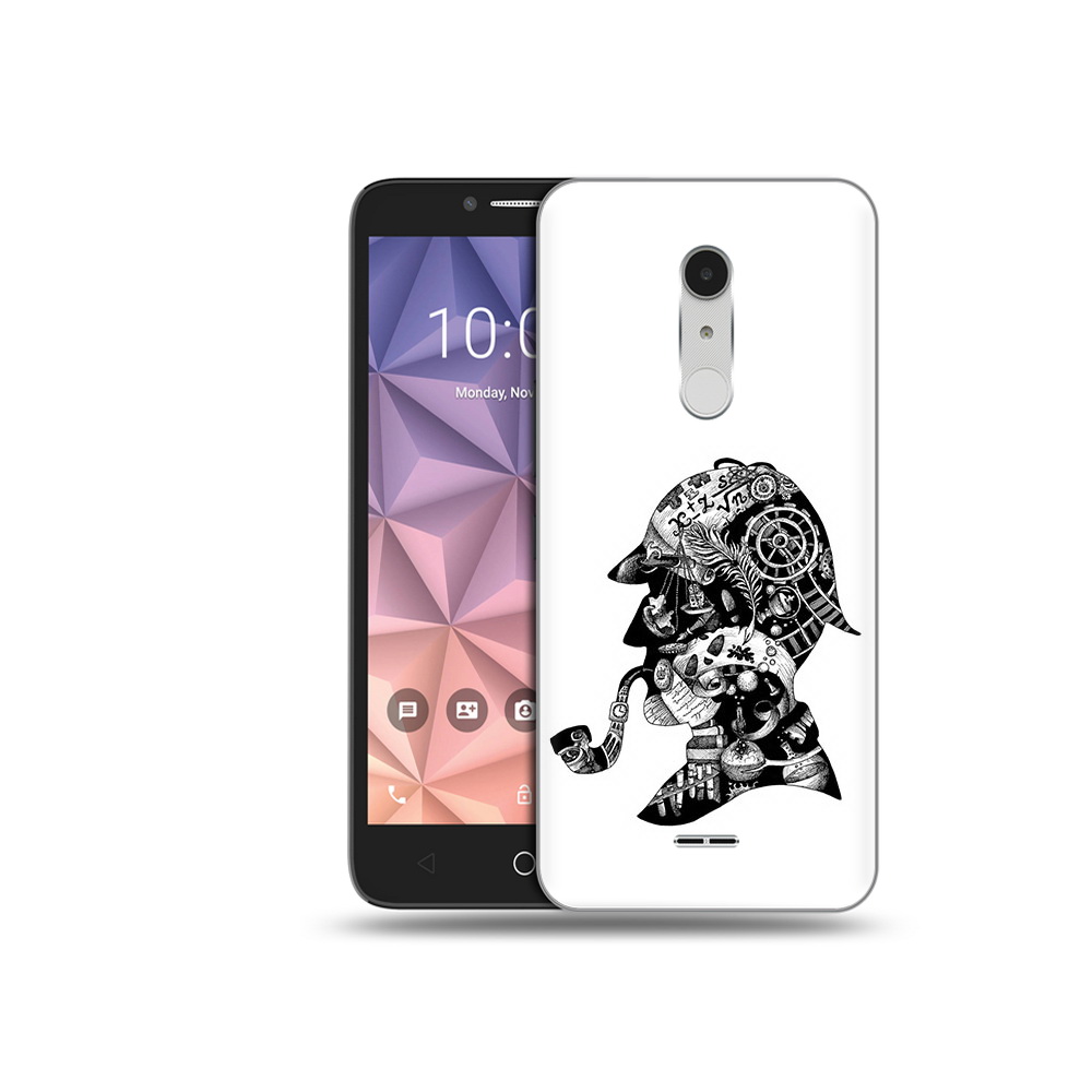 

Чехол MyPads Tocco для Alcatel A3 XL мужчина с трубкой абстракция, Прозрачный, Tocco