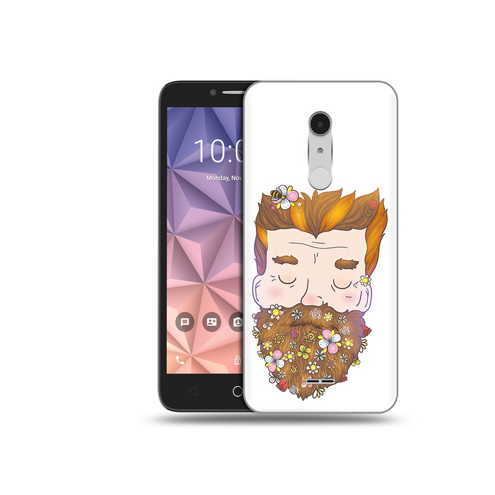 

Чехол MyPads Tocco для Alcatel A3 XL мужчина с цветами в бороде, Прозрачный, Tocco