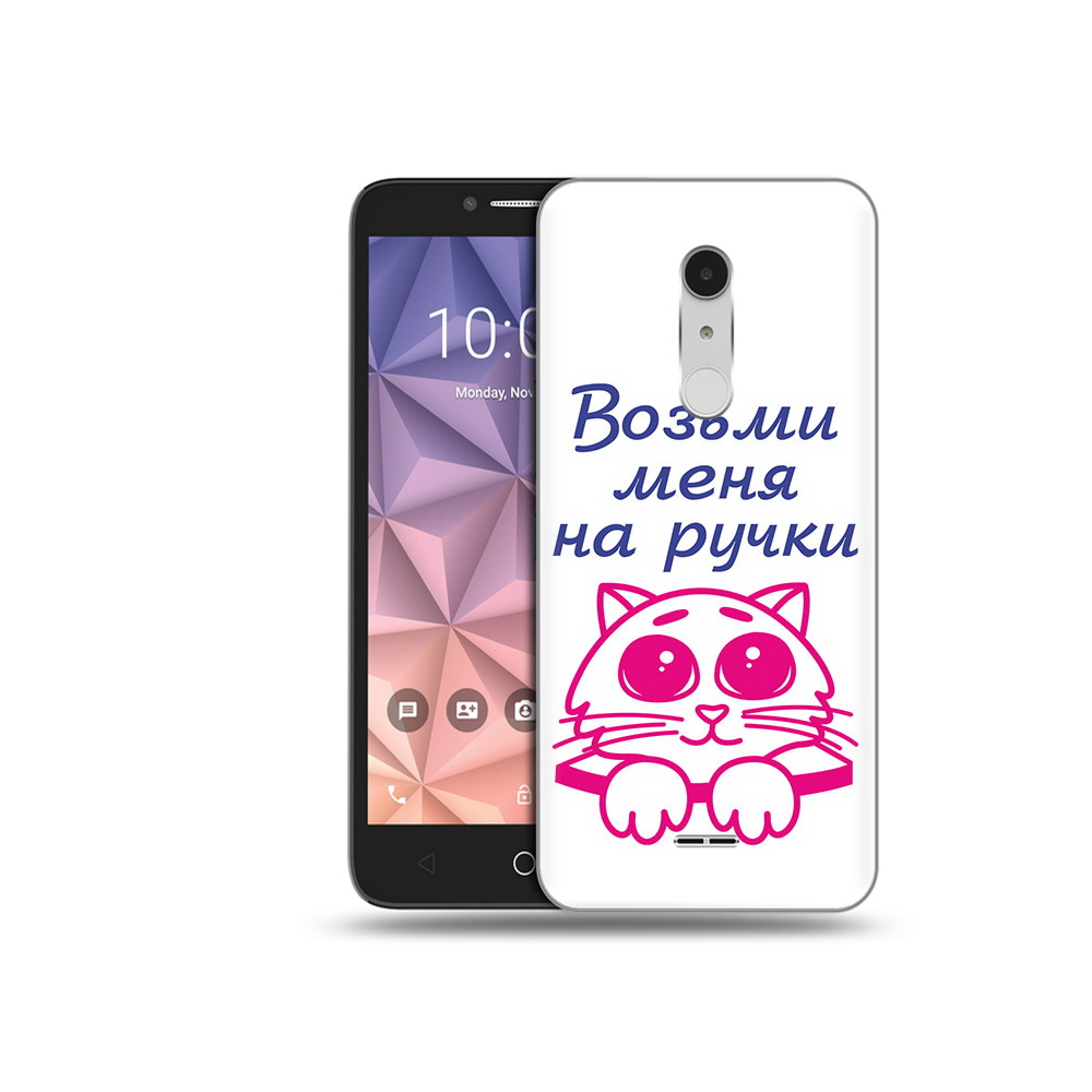 

Чехол MyPads Tocco для Alcatel A3 XL мяу, Прозрачный, Tocco