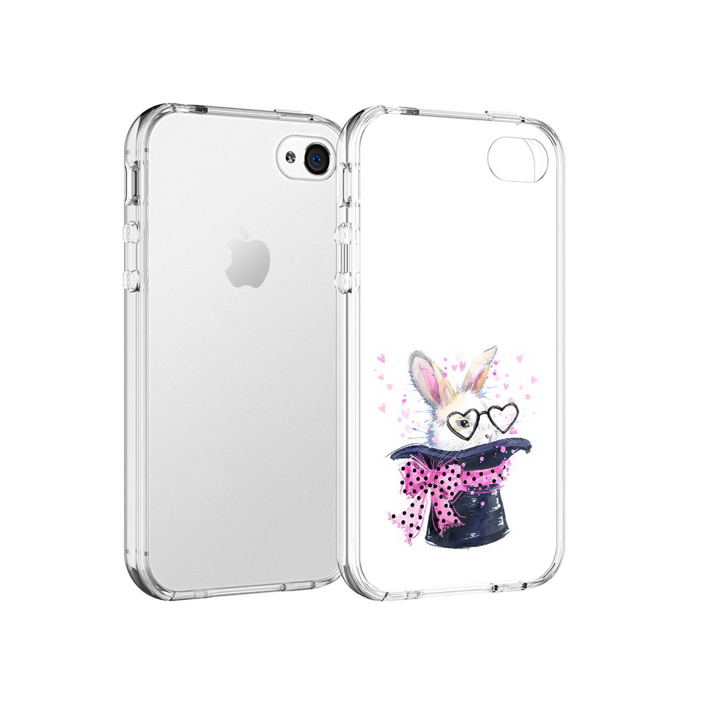 Чехол MyPads Tocco для Apple iPhone 4 кролик в шляпе