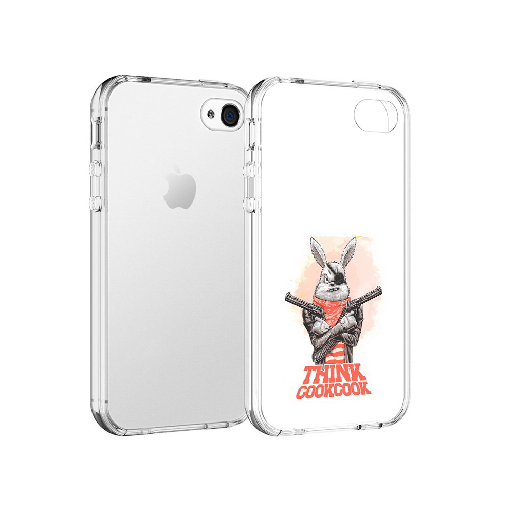 

Чехол MyPads Tocco для Apple iPhone 4 кролик пират, Прозрачный, Tocco