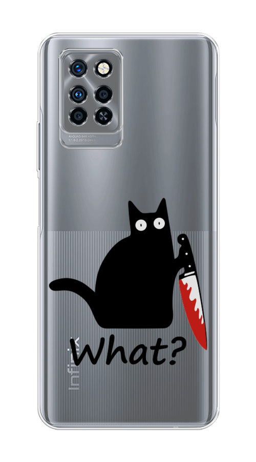 

Чехол на Infinix Note 10 Pro "Котик с ножом", Черный;красный, 3100150-6