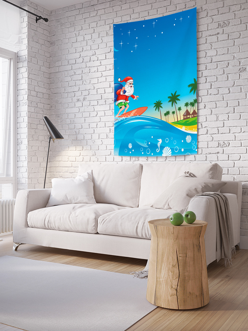 

Вертикальное фотопанно на стену JoyArty Санта серфер 100x150 см, Санта серфер