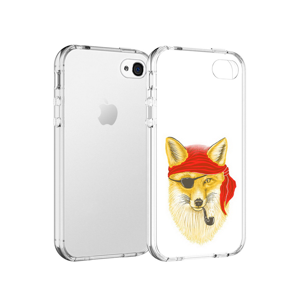

Чехол MyPads Tocco для Apple iPhone 4 лиса-пират, Прозрачный, Tocco
