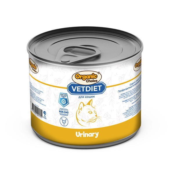 

Консервы для кошек Organic Сhoice Vet Urinaryговядина, профилактика МКБ, 12шт по 240г, VET Urinary
