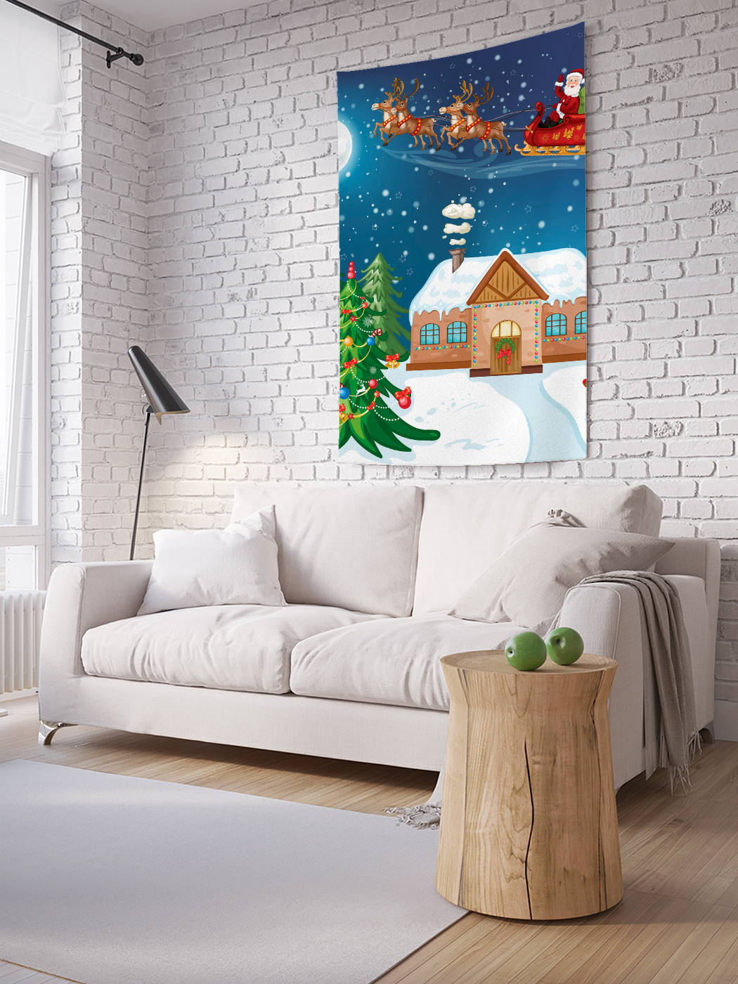 

Вертикальное фотопанно на стену JoyArty Санта с подарками 100x150 см, Санта с подарками