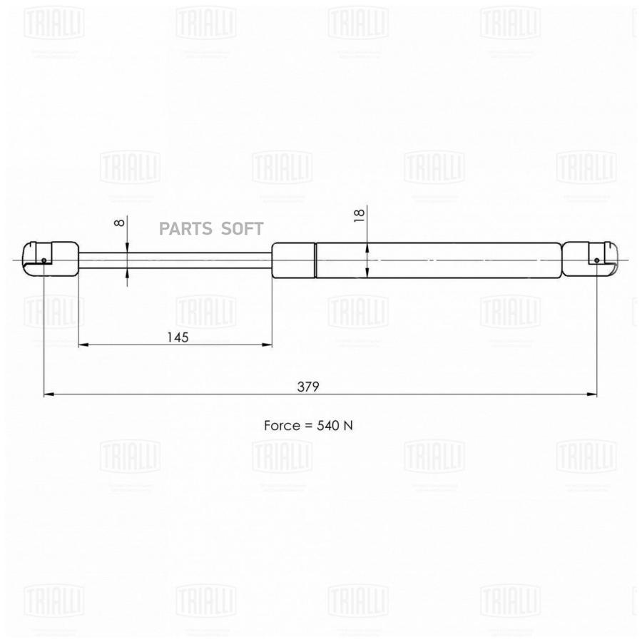TRIALLI Упор газовый амортизатор крышки багажника 1шт