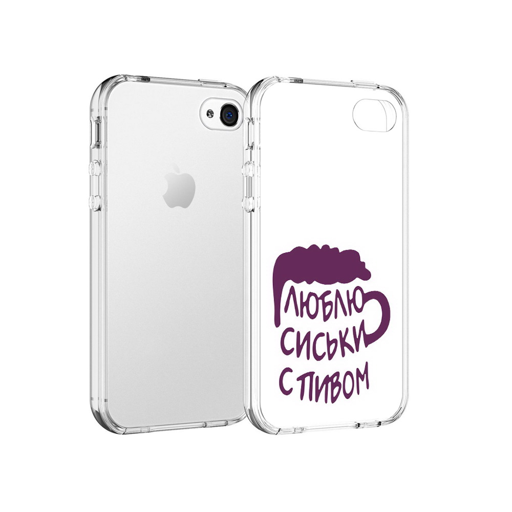 

Чехол MyPads Tocco для Apple iPhone 4 люблю пить кружка, Прозрачный, Tocco
