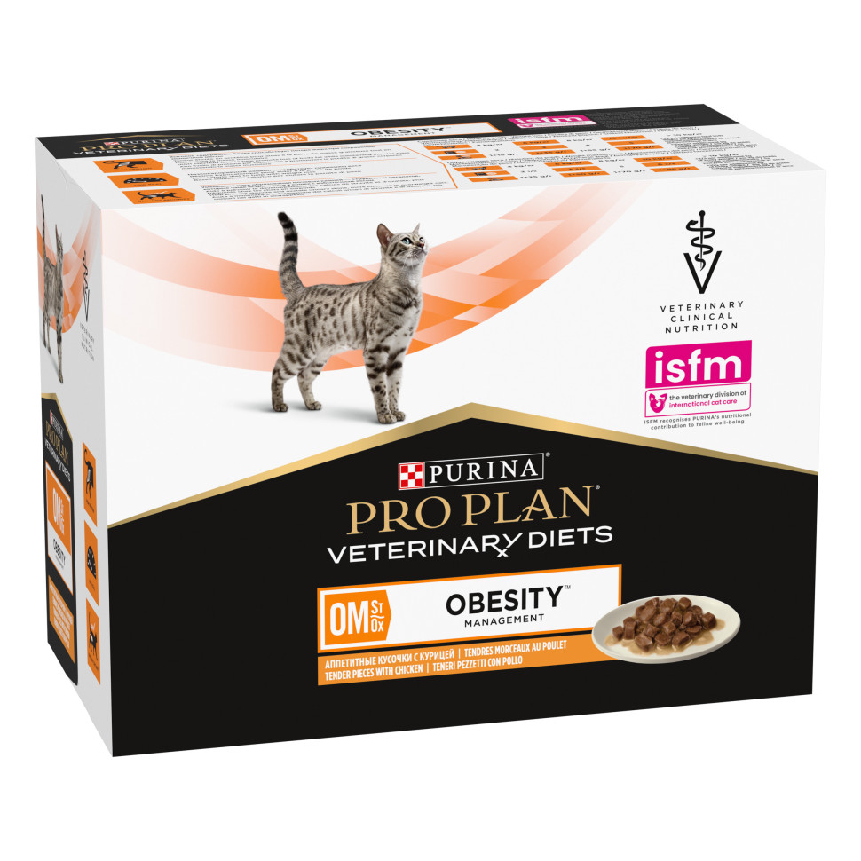 Влажный корм для кошек с лишним весом Purina Pro Plan Veterinary Diets курица 85 г х 10 шт