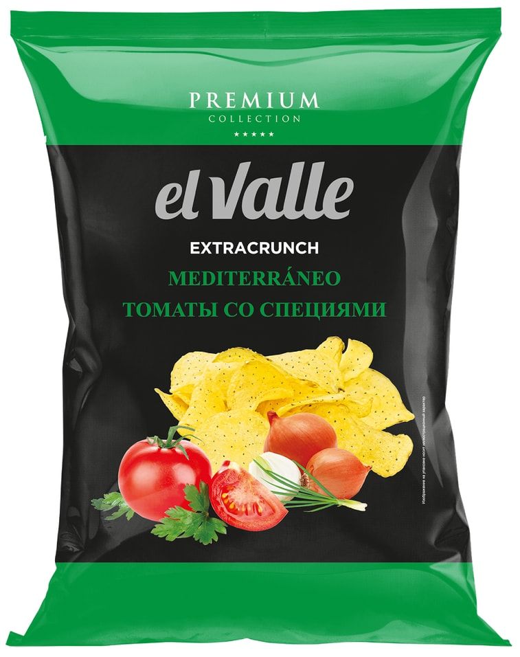 Чипсы картофельные El Valle Premium Томаты со специями 125 г 293₽