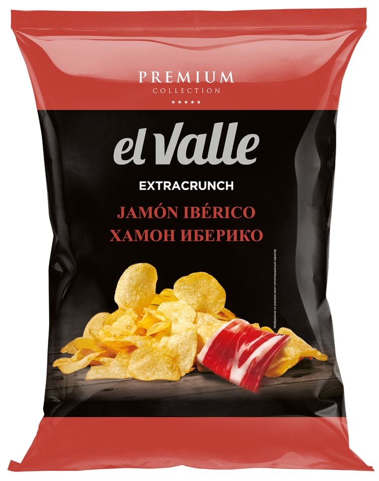 Чипсы картофельные El Valle Premium Хамон Иберико 100 г 278₽