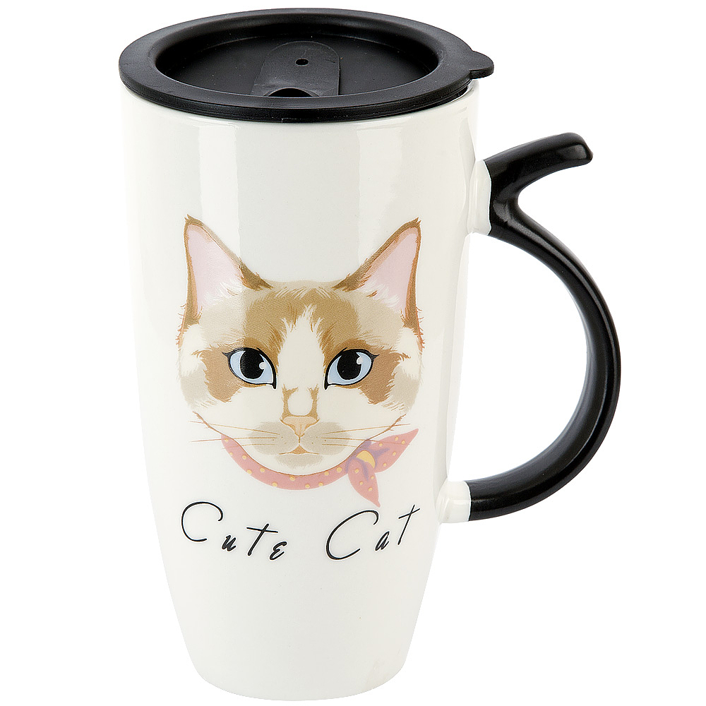 

Кружка с крышкой Cute cat Nouvelle 600 мл 1760173-4