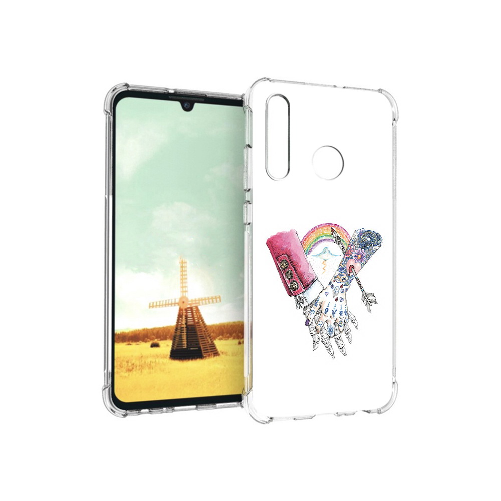 

Чехол MyPads Tocco для Huawei P Smart+ абстракция руки в татуировках, Прозрачный, Tocco