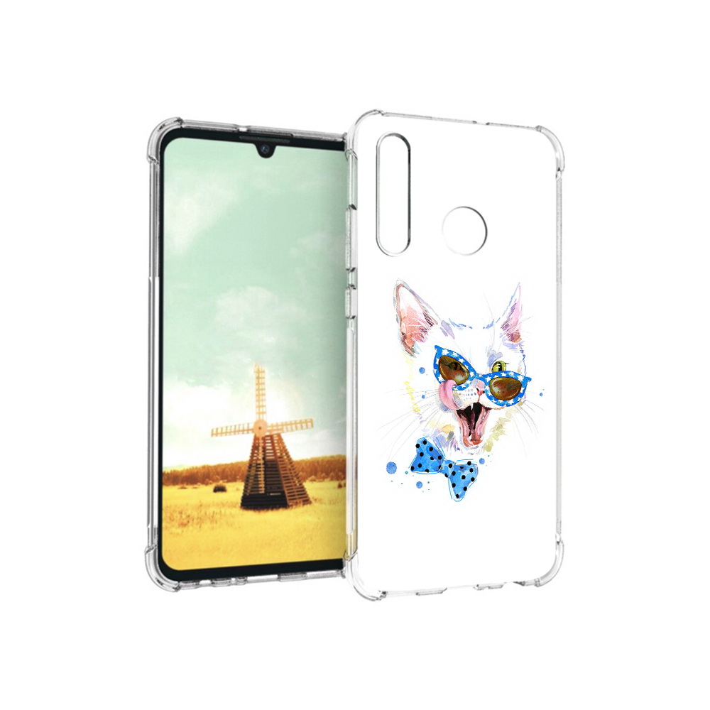 

Чехол MyPads Tocco для Huawei P Smart+ белый кот, Прозрачный, Tocco