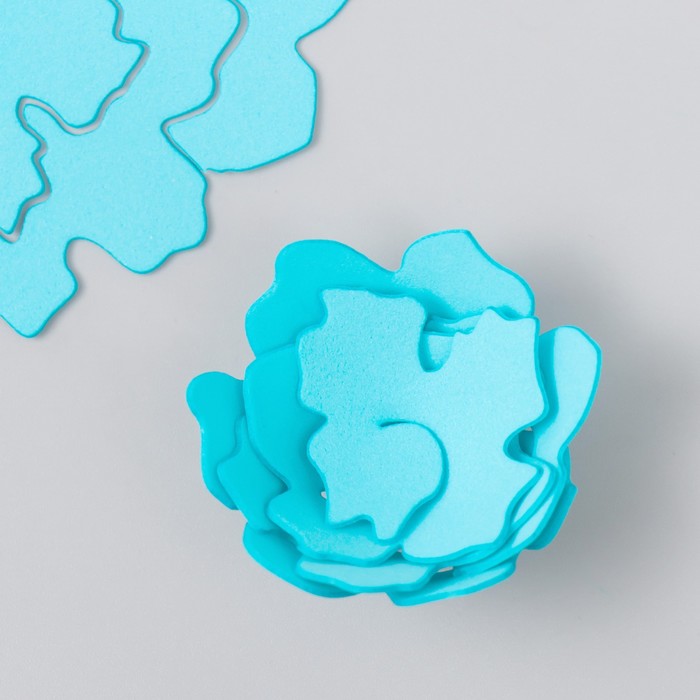 Заготовка из фоамирана Цветок завиток 10х9,5 см набор 5 шт. ребристые нежно-голубой