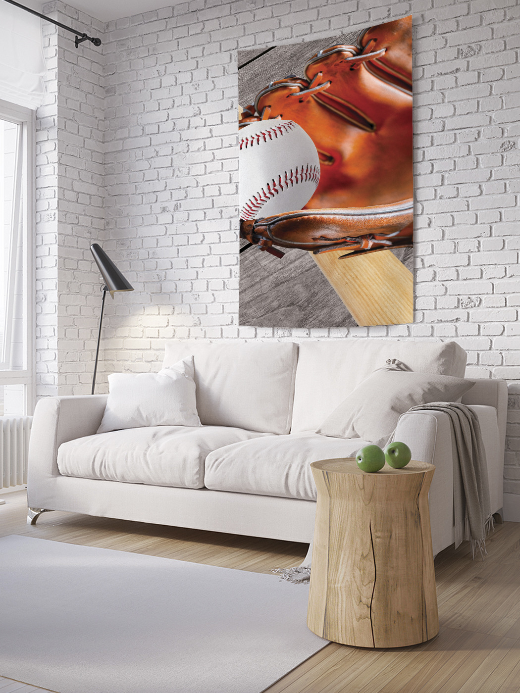 фото Вертикальное фотопанно на стену joyarty "бейсбольный набор", 150x200 см