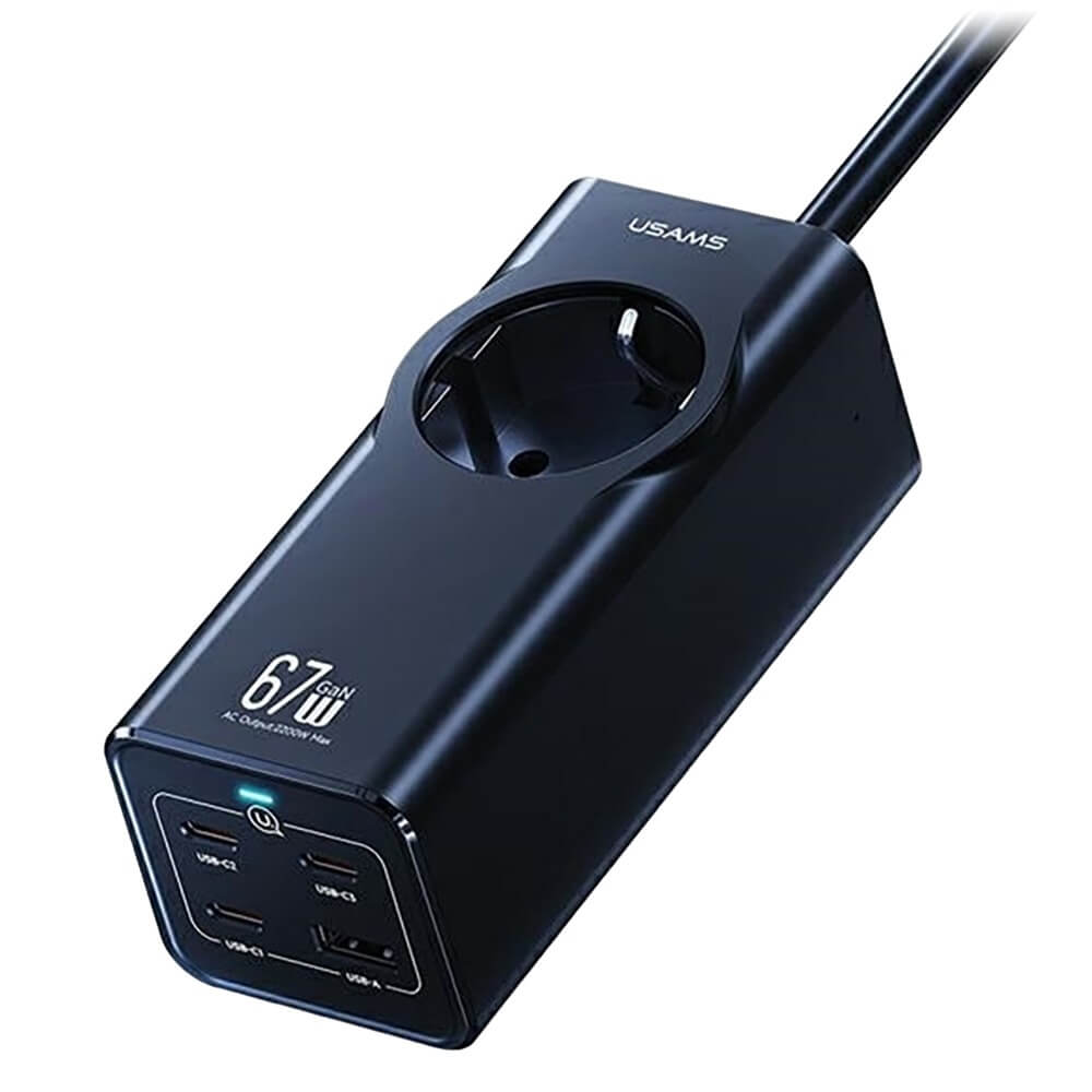 

Сетевое зарядное устройство Usams CC225 1xUSB, 3xUSB Type-C 3.35 А черный, CC225