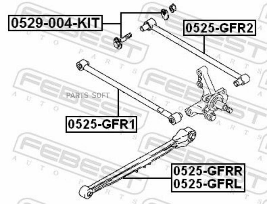 

FEBECT 0529-004-KIT Болт эксцентрик MAZDA 626 GF 97-02 к-кт