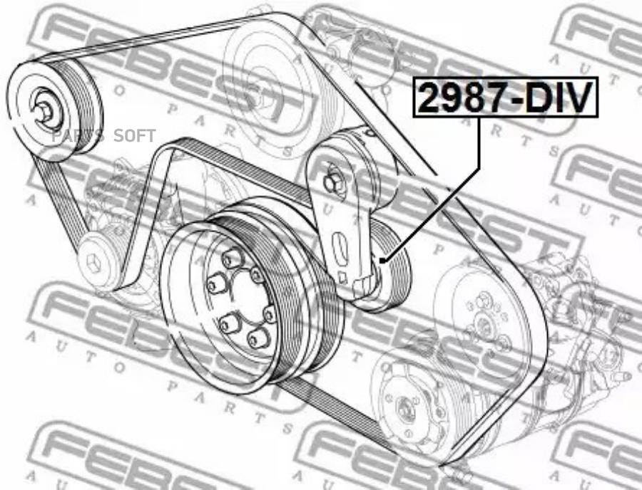 

FEBECT 2987DIV 2987-DIV_ролик натяжной!\ Land Rover 3 05-09