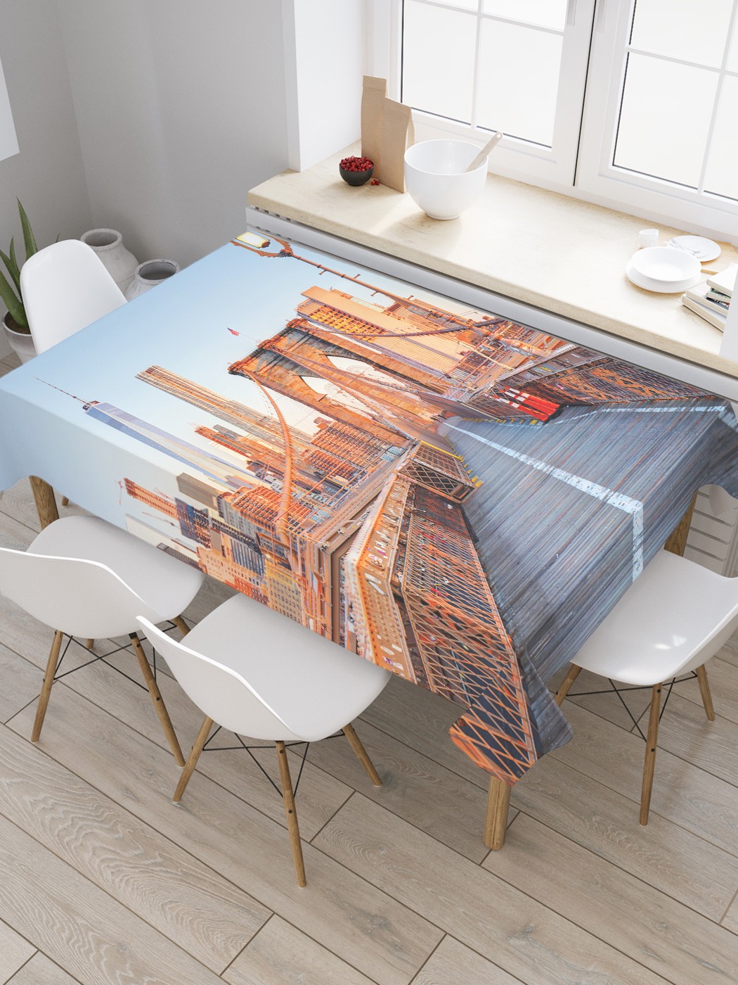 

Скатерть прямоугольная JoyArty "Фонарь на Бруклинском мосту" из сатена, 120x145 см, Коричневый, Фонарь на Бруклинском мосту