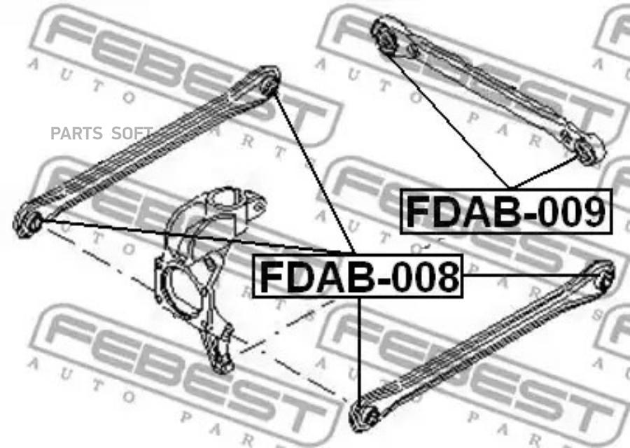 

FEBECT FDAB009 Сайлентблок продольной тяги | зад прав/лев |