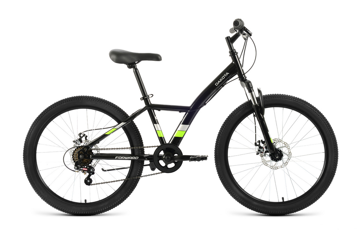 фото Велосипед 24 forward dakota 2.0 2022 черный/зеленый rbk22fw24593