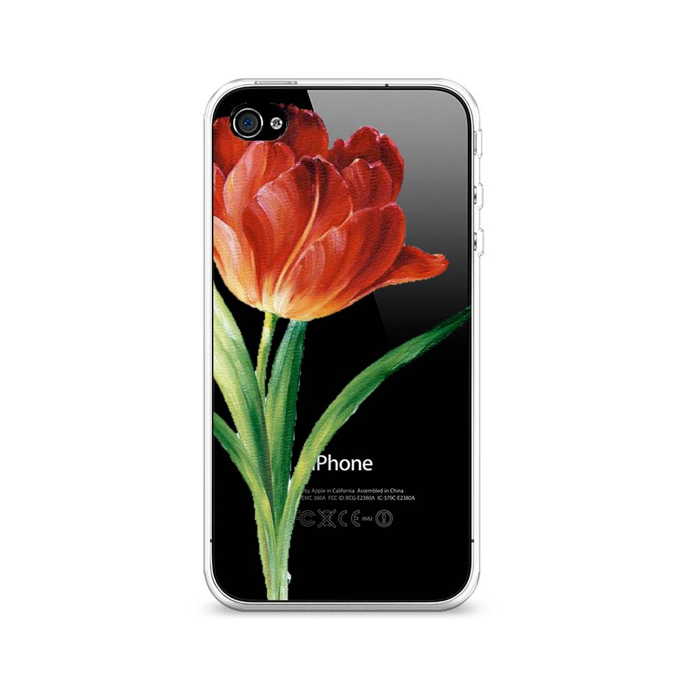 

Чехол Awog на Apple iPhone 4 / Айфон 4 "Красный тюльпан", Разноцветный, 10150-8