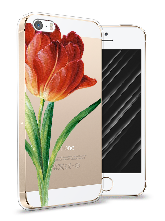 

Чехол Awog на Apple iPhone 5 / Айфон 5 "Красный тюльпан", Разноцветный, 10350-8