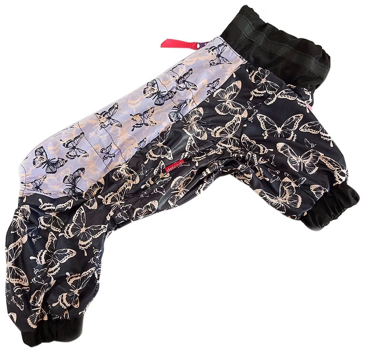 

Дождевик для собак FOR MY DOGS Бабочки черный для девочек, 522SS-2021 F (22)