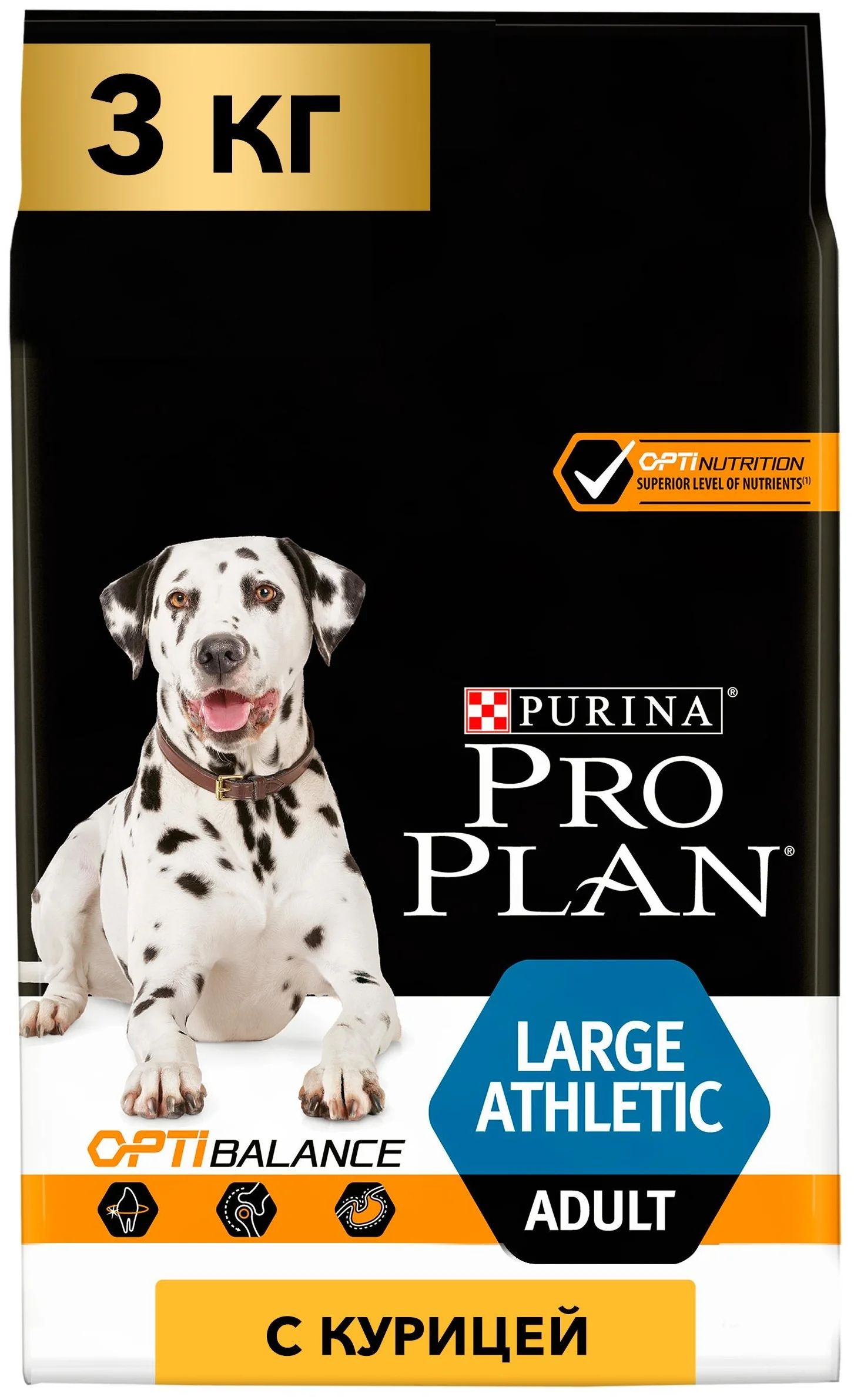 

Сухой корм для собак PRO PLAN OPTIHEALTH LARGE ATHLETIC с курицей и рисом, 4шт по 3кг