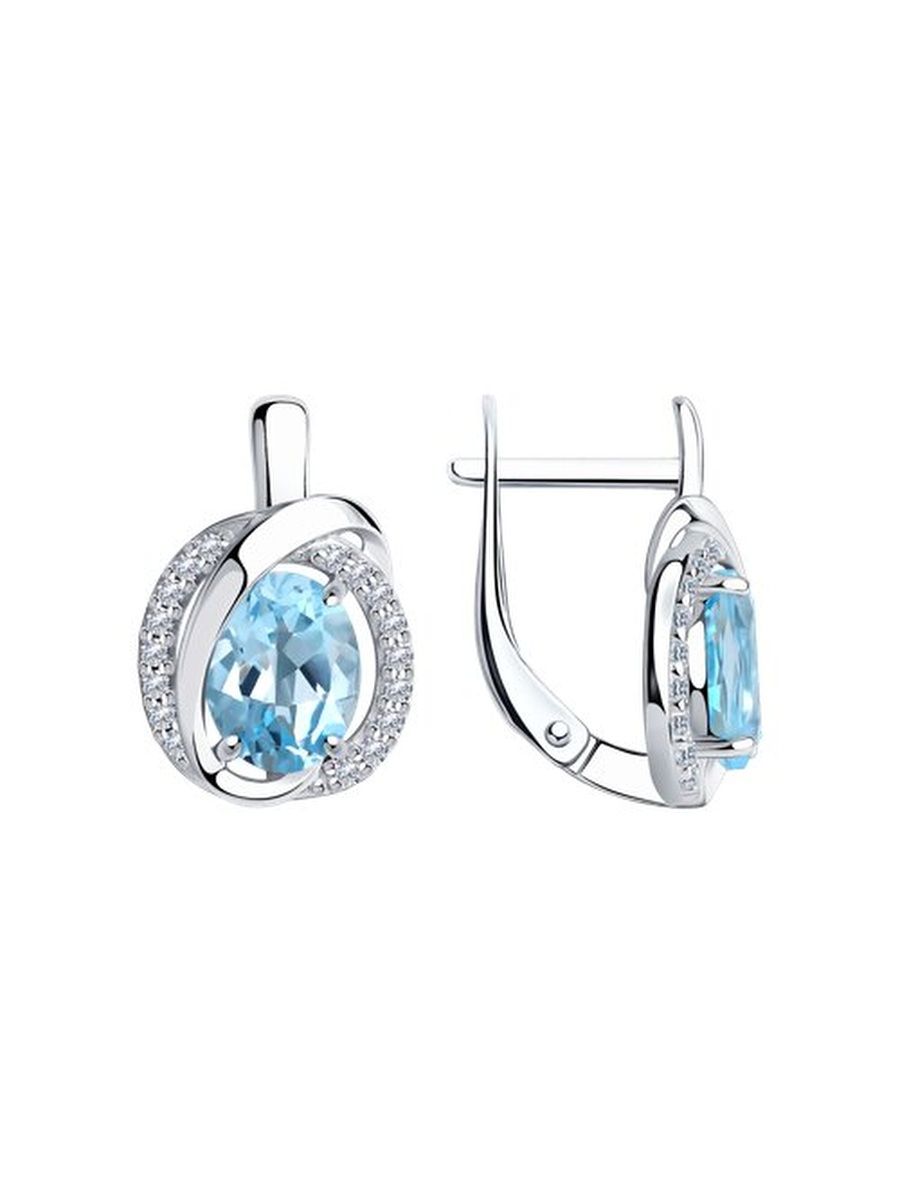 

Серьги из серебра TEO MAORI 892022266, топаз/фианит, 892022266