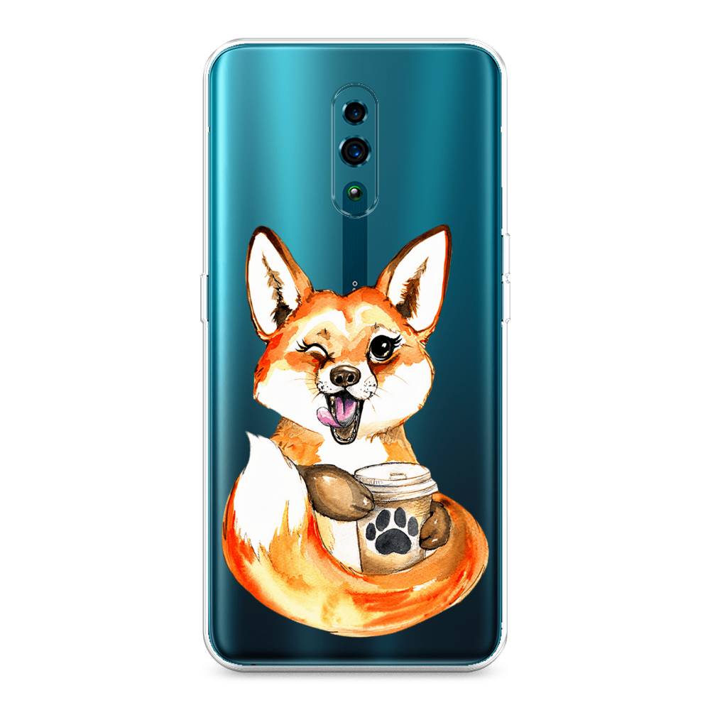 

Чехол для Oppo Reno "Подмигивающая лиса с кофе", Оранжевый;белый;коричневый, 250750-4