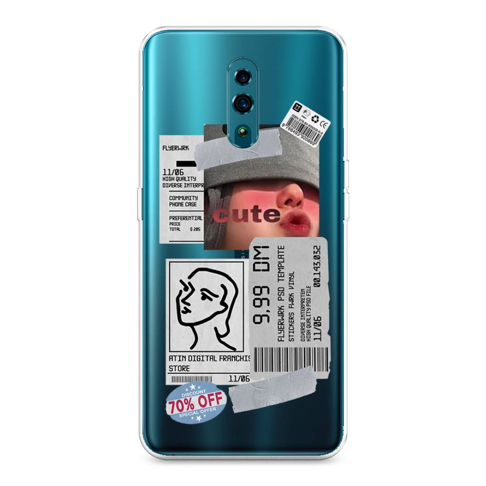 

Чехол для Oppo Reno "Cute girl collage", Розовый;серый;голубой, 250750-6
