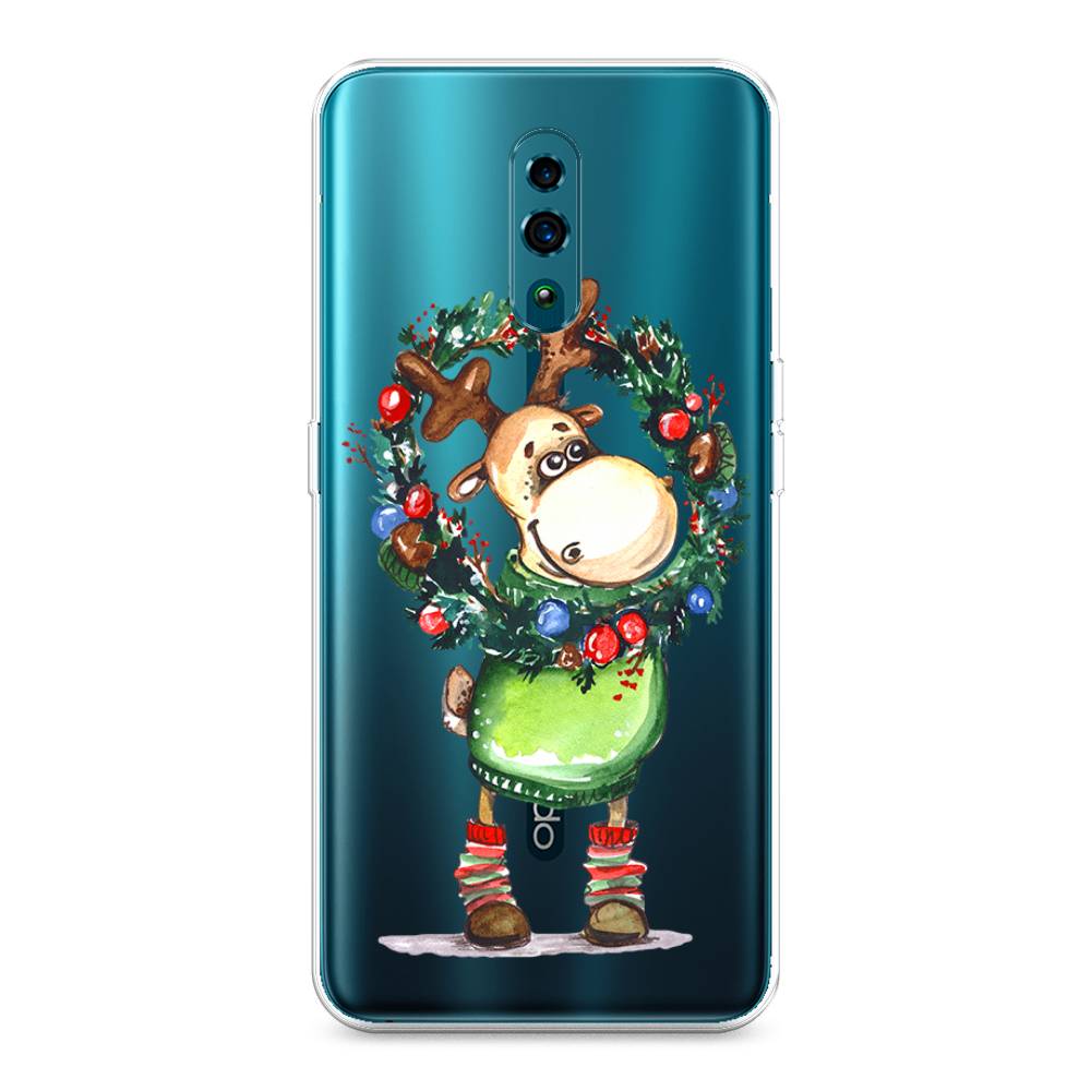 

Чехол для Oppo Reno "Олень с новогодним венком", 250750-4
