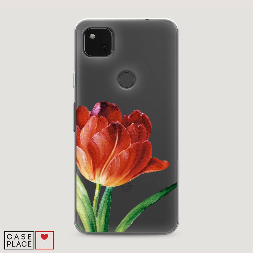 

Чехол Awog на Google Pixel 4A "Красный тюльпан", Разноцветный, 270650-8