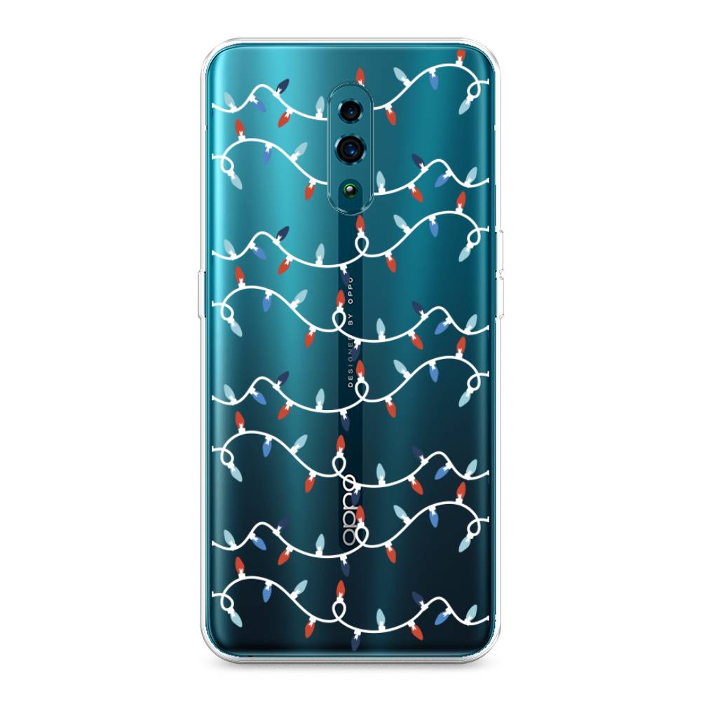 

Чехол для Oppo Reno "Разноцветная гирлянда", Белый;красный;синий, 250750-5