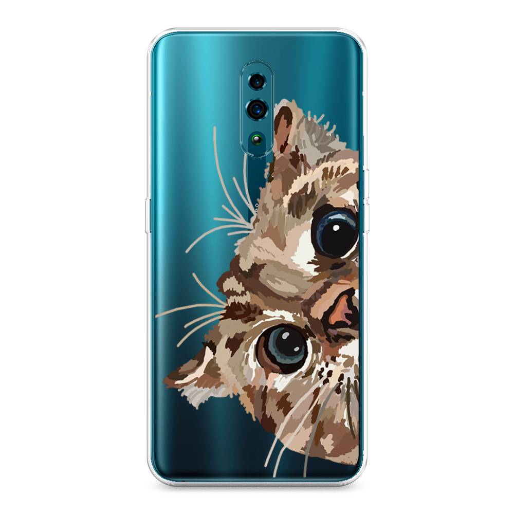 

Чехол для Oppo Reno "Любопытный кот", Коричневый;синий;черный, 250750-1